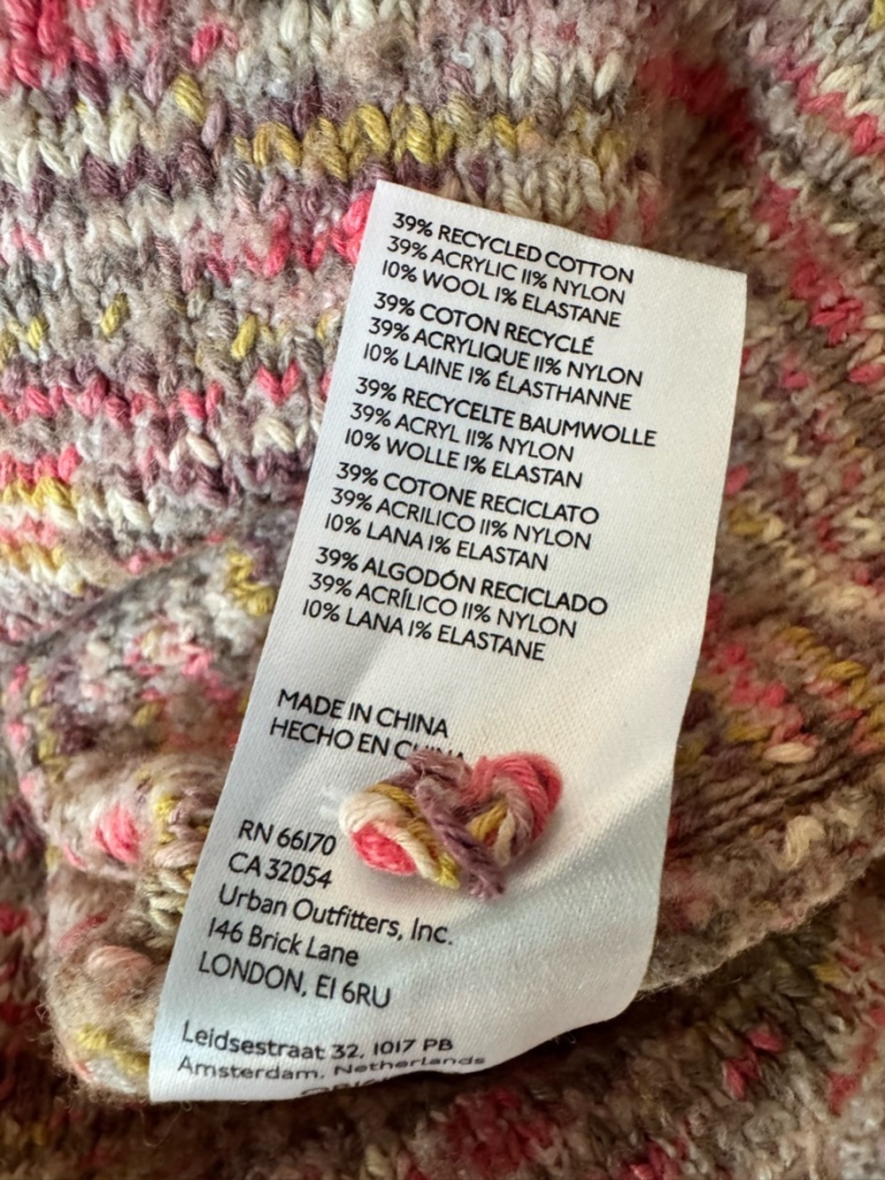 Pilcro Anthropologie Deep V Knit Sweater Chunky Multi Colored Pastel Small - Picture 6 of 9